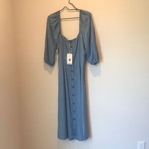 Denim off the shoulder dress